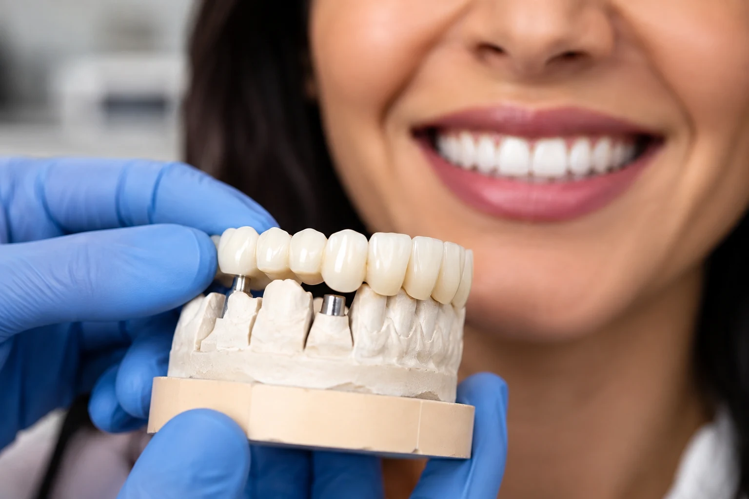 Corona de zirconio de alta estética para rehabilitación oral